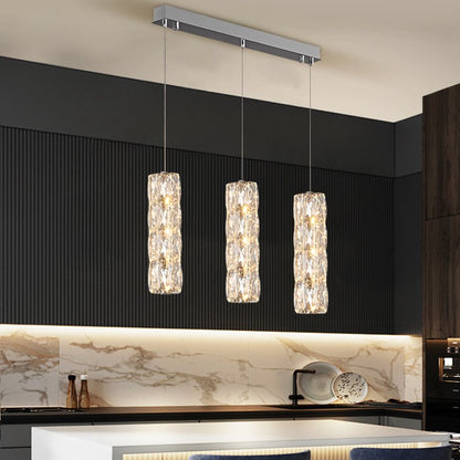 Bottle Pendant Light-Modern LED Three-Lights Crystal Pendant Lamp ForKitchen