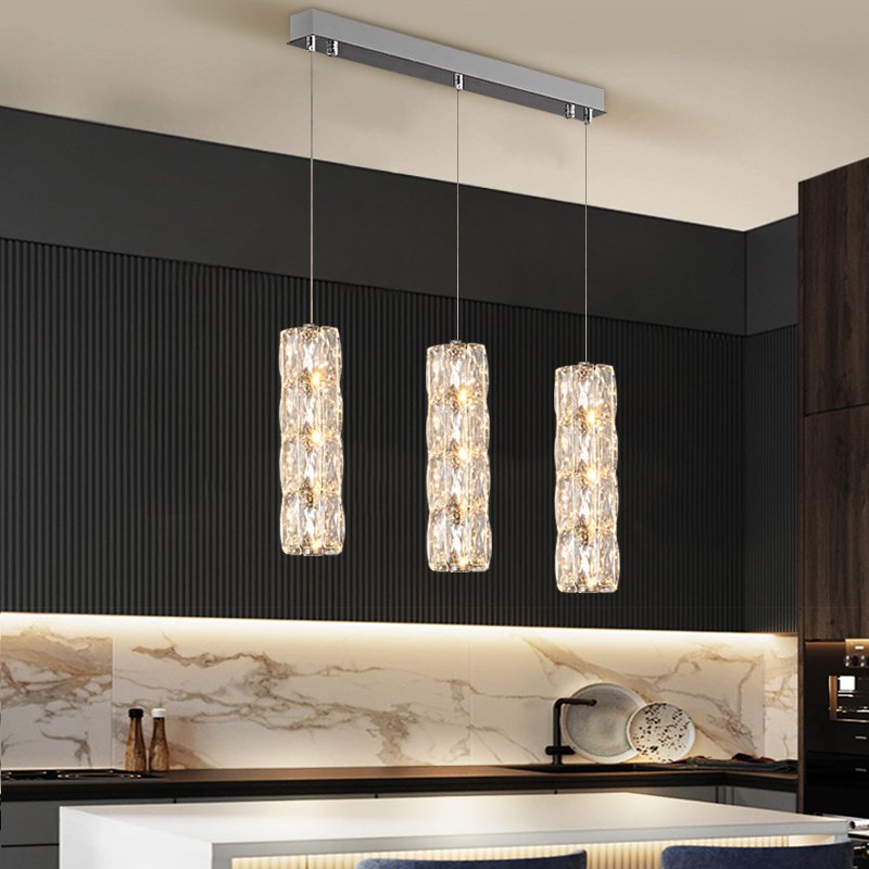 Bottle Pendant Light-Modern LED Three-Lights Crystal Pendant Lamp ForKitchen