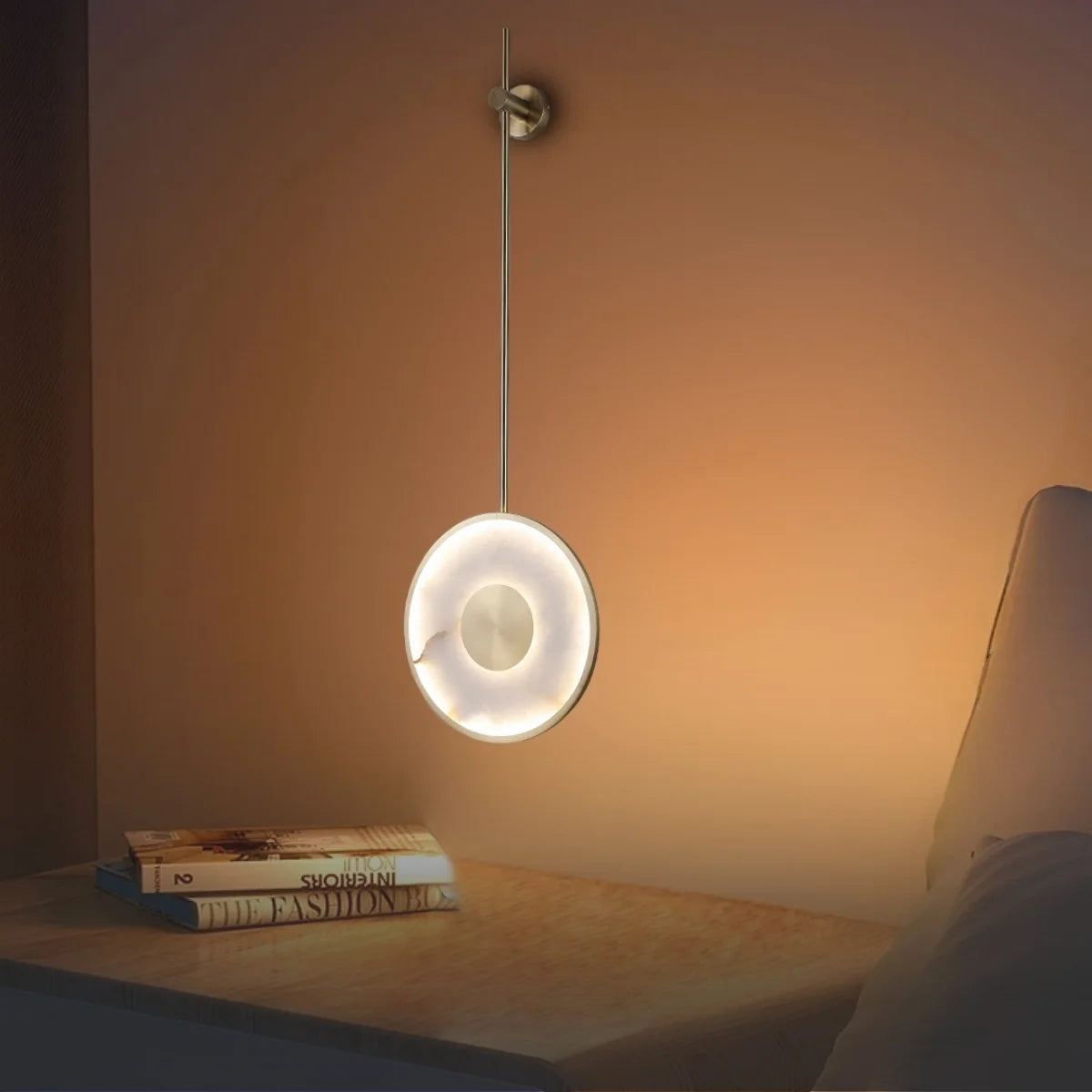 Brass and Marble Wall Light