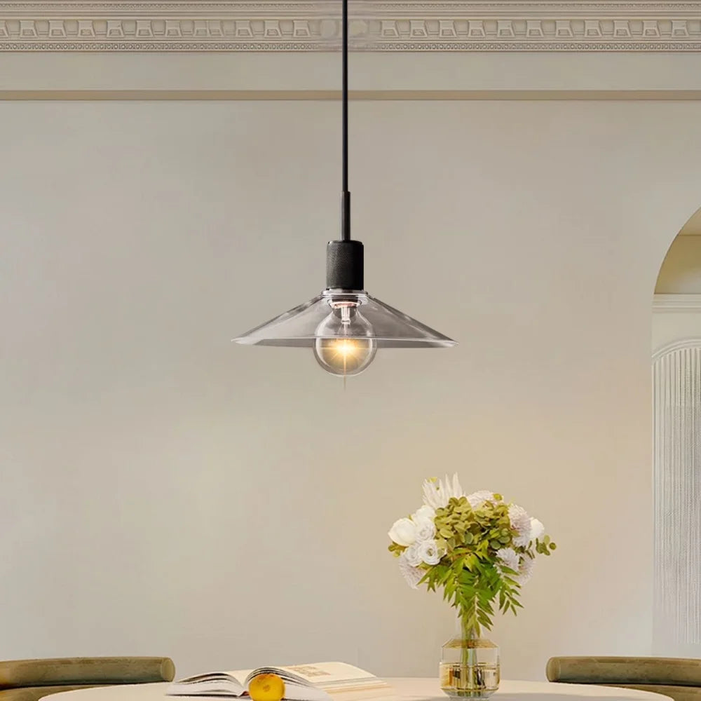 gold and black pendant light