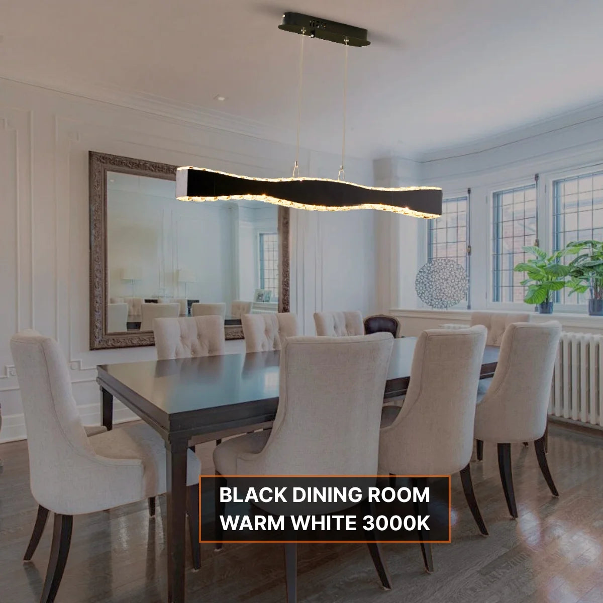 Bright Rectangular Crystal Chandelier