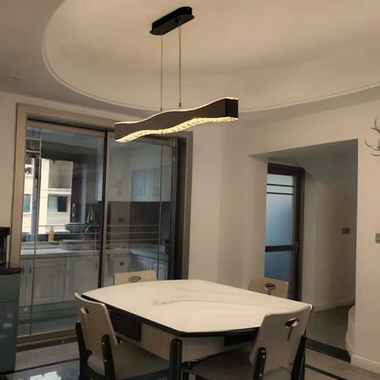 Bright Rectangular Crystal Chandelier