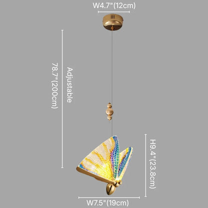 Butterfly Gold Crystal Pendant Light for Bedroom & Kitchen Island