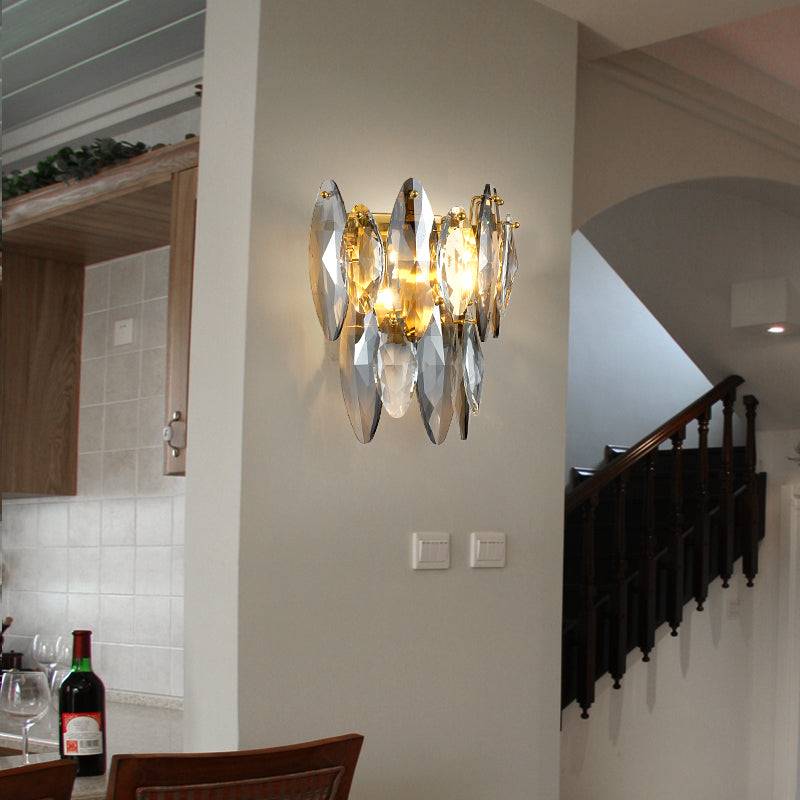 Cascadia Sconce-Luxurious Modern Smoke Gray Crystal Wall Light Fixture