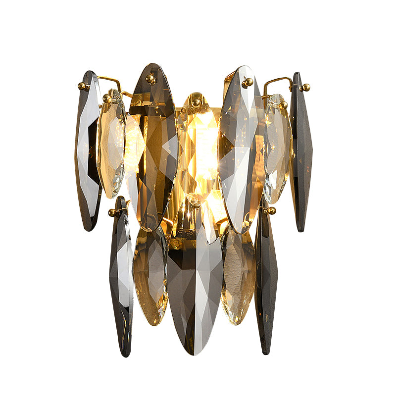 Cascadia Sconce-Luxurious Modern Smoke Gray Crystal Wall Light Fixture 
