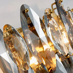 Cascadia Smoke Gray Crystal Wall Sconce for Living Room & Bedroom