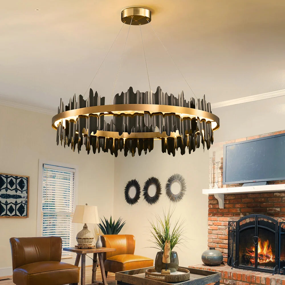 Black and gold chandelier