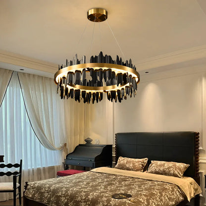 Black and gold chandelier