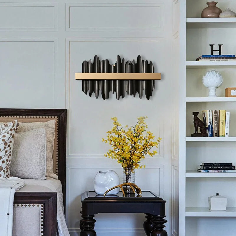Black and gold wall lamp