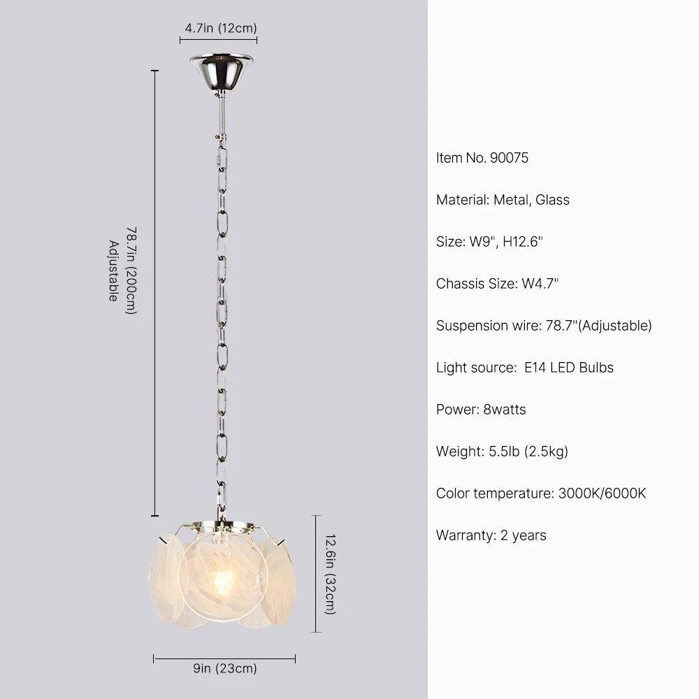 chrome drop light for bedside