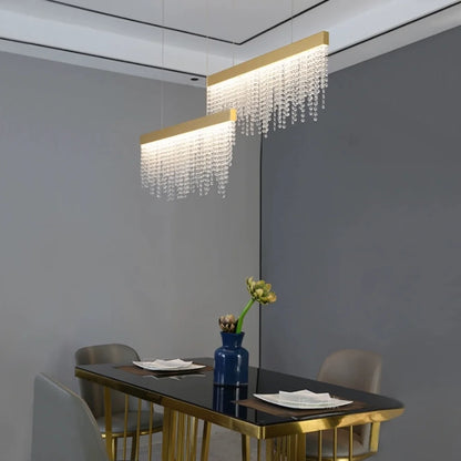 Chrome and Crystal Chandelier