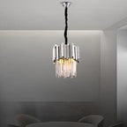 Chrome small crystal chandelier for dining room
