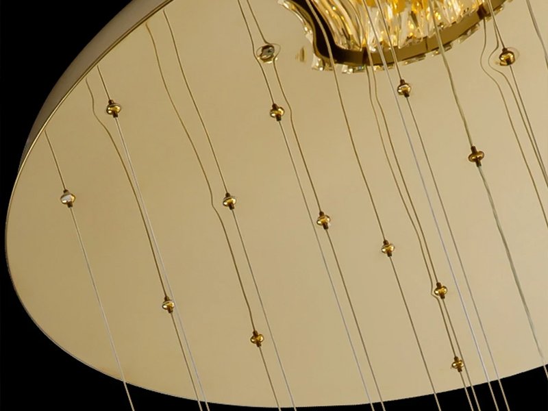 Cirra Staircase Chandelier-Modern Gold/Chrome Led Crystal Lighting Fixture For Stair Detail