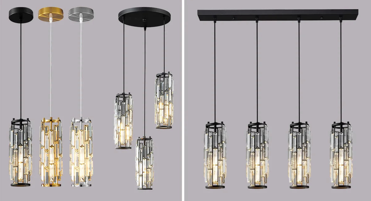 Black Crystal Pendant Light