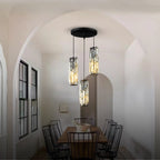 Modern brass pendant light for upscale American home interiors