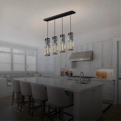 Clyo Black/Gold/Chrome Crystal Pendant Lights for Kitchen Island