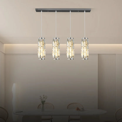 Crystal and Metal Pendant Lamp