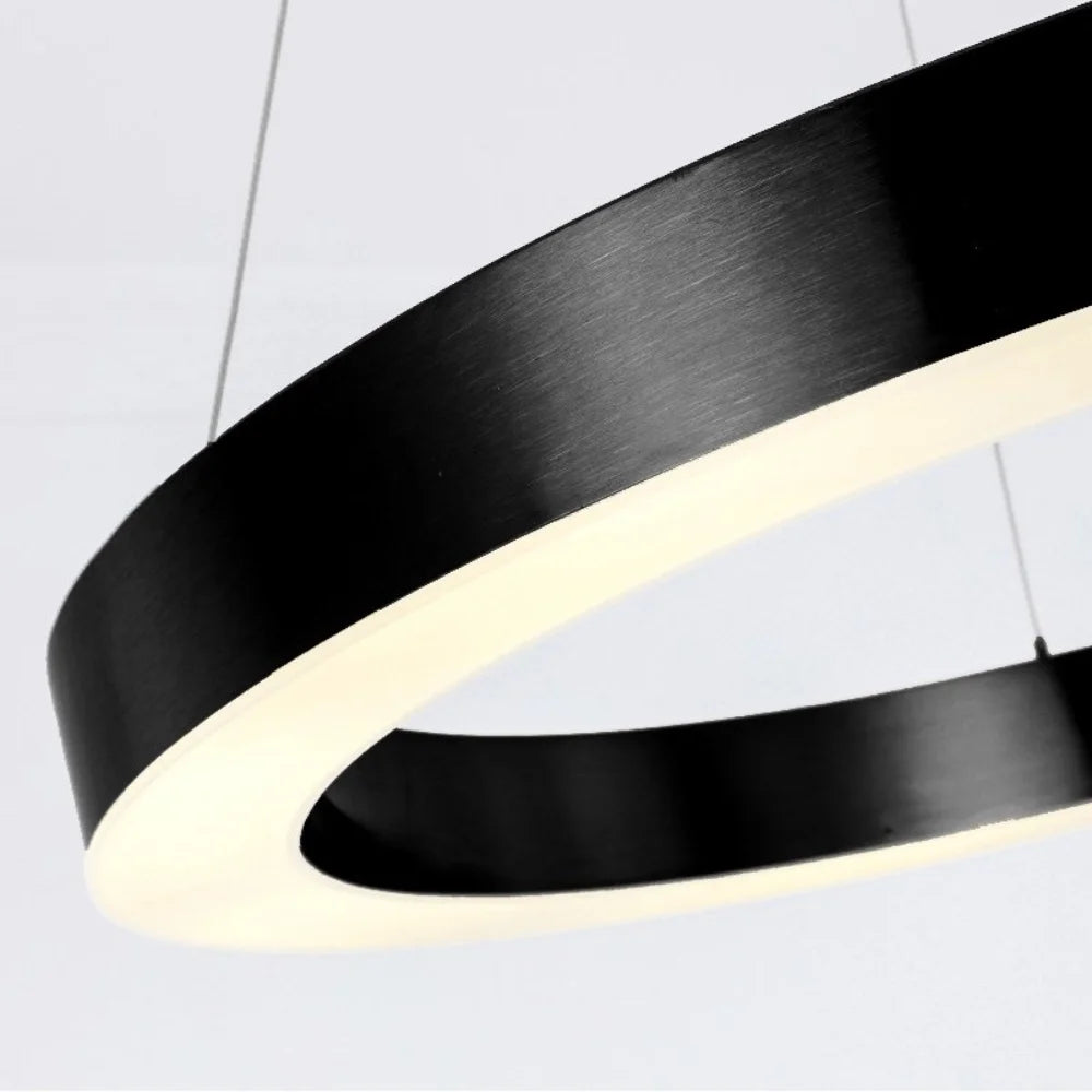 Cosmo Black Ring LED Chandelier for Living Room & Dining Room