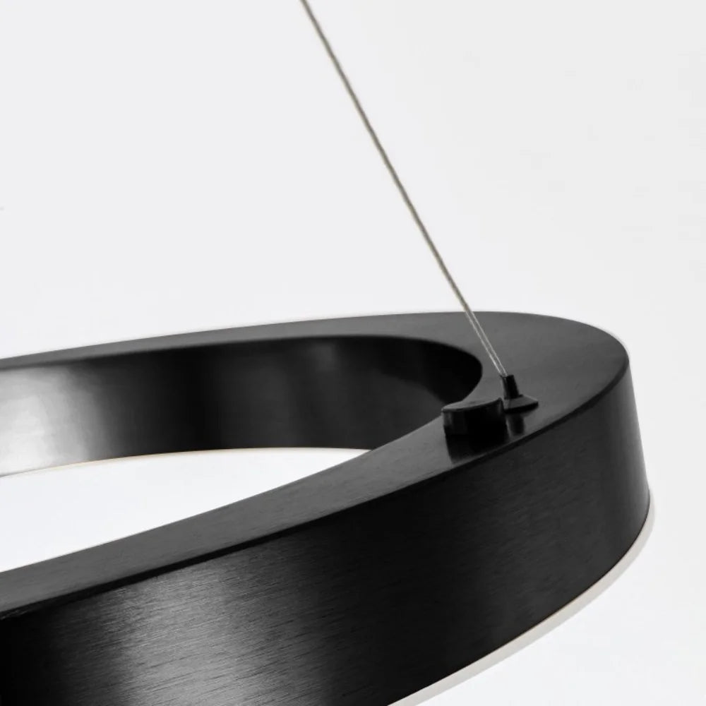 Cosmo Black Ring LED Chandelier for Living Room & Dining Room