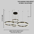 Cosmo Black Ring LED Chandelier for Living Room & Dining Room