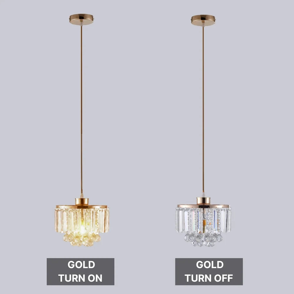 gold crystal pendant lighting