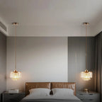 gold crystal hanging light for bedroom