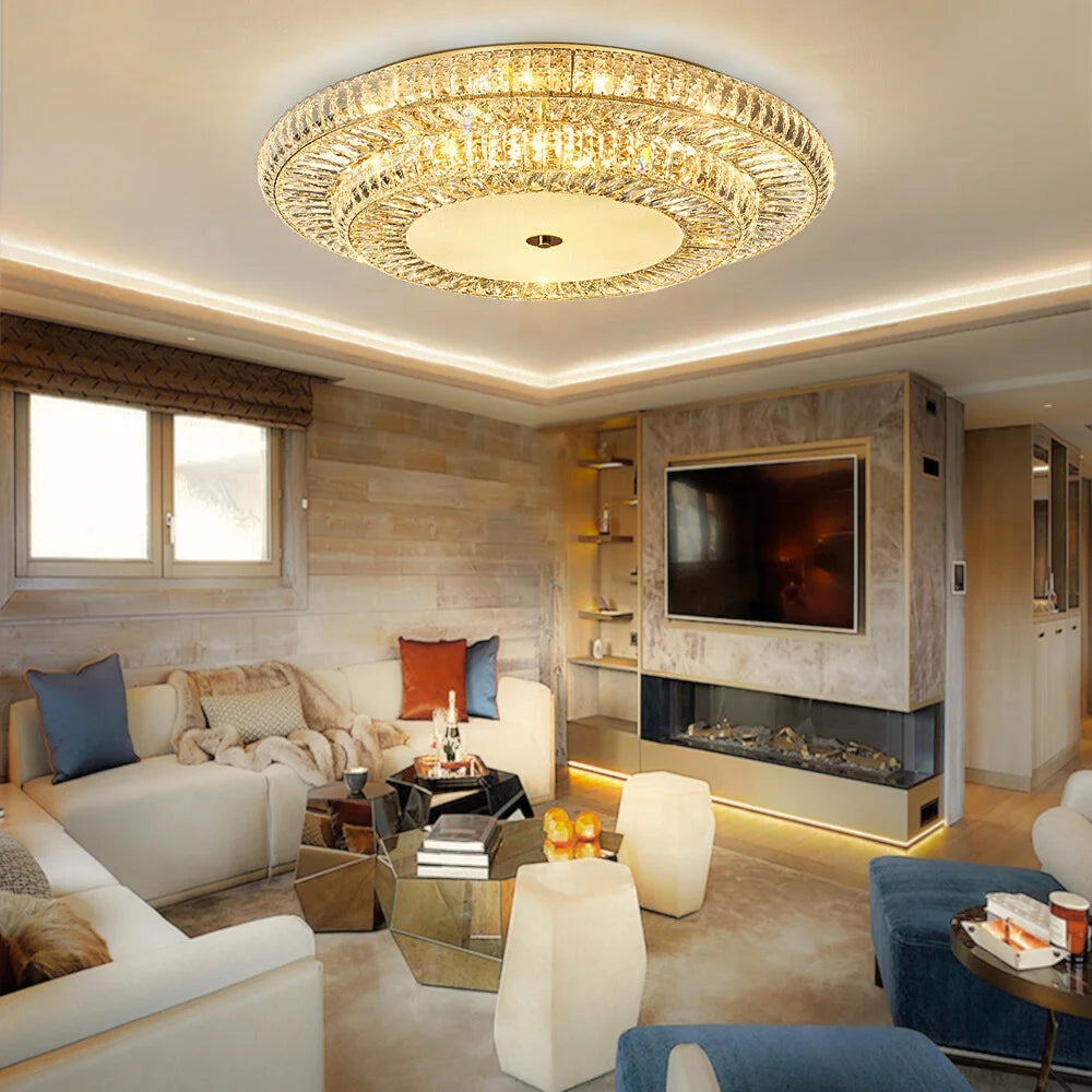 Large crystal ceiling lamp