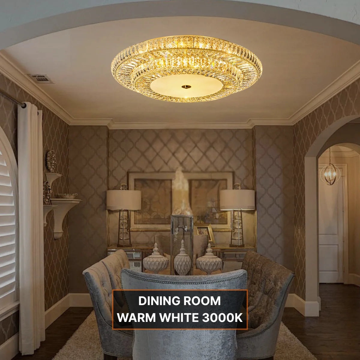 Large crystal ceiling lamp