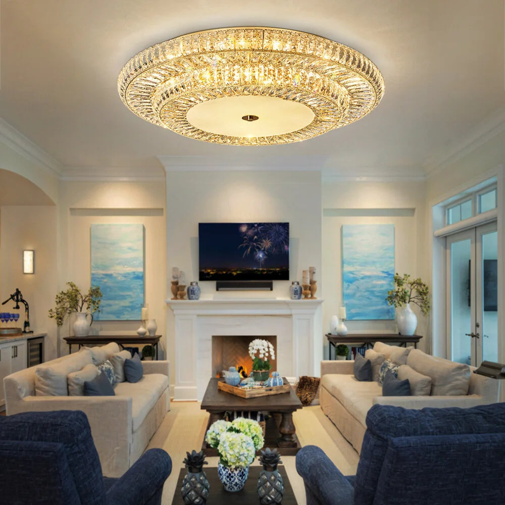 Large crystal ceiling lamp