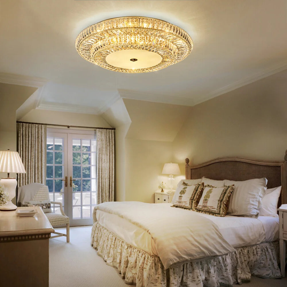 Large crystal ceiling lamp