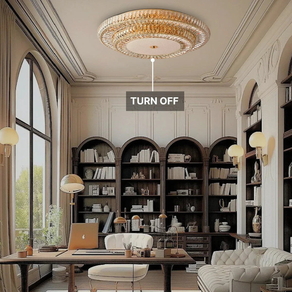 Large crystal ceiling lamp