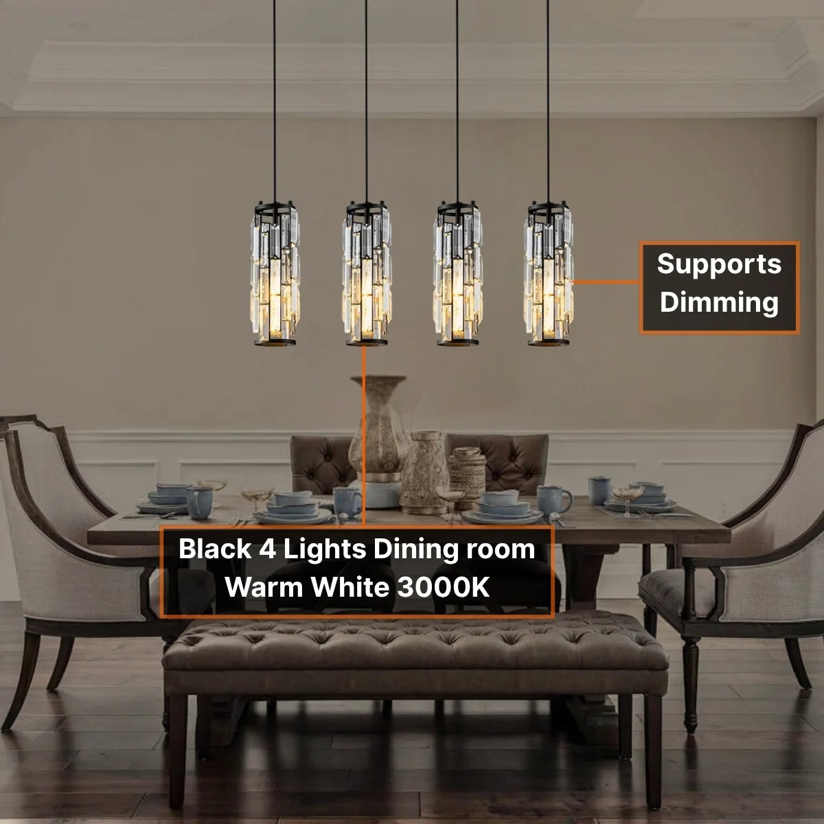 Crystal Iron Pendant Light