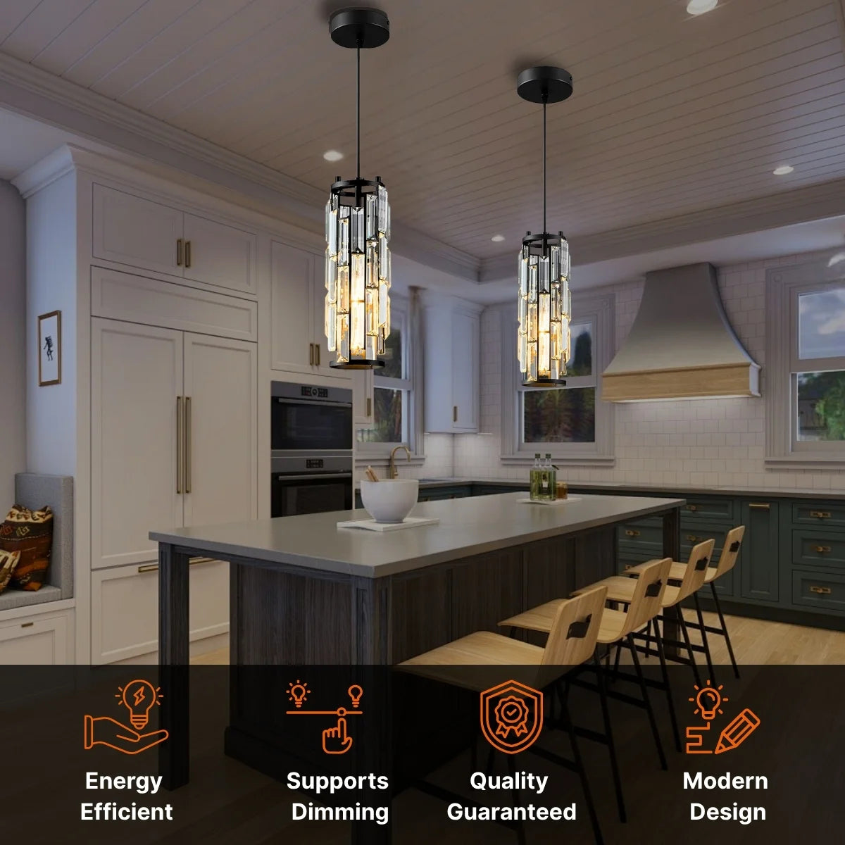 Crystal Iron Pendant Light
