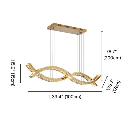 Curve Luxury Crystal Chandelier for Dining Room & Living Room