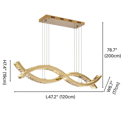Curve Luxury Crystal Chandelier for Dining Room & Living Room