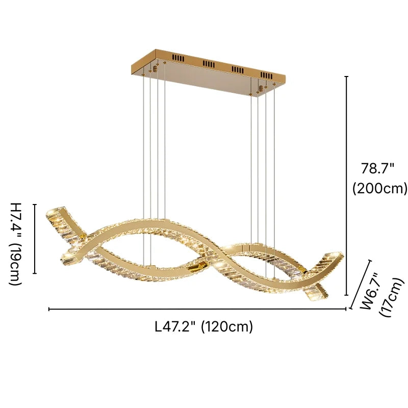Curve Luxury Crystal Chandelier for Dining Room & Living Room