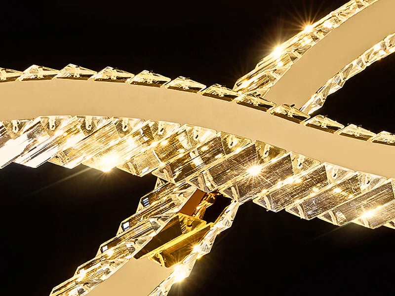 Curve Pendant Light-Luxury Dining Room Creative Crystal Hanging Lighting Fixture Detaili