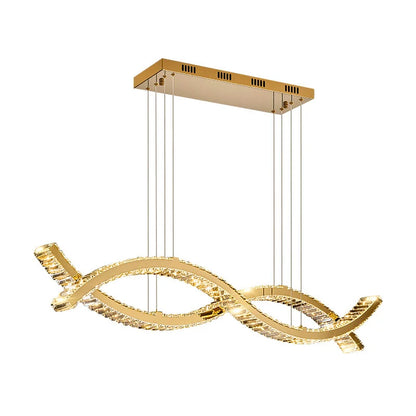 Curve Pendant Light-Luxury Dining Room Creative Crystal Hanging Lighting Fixture