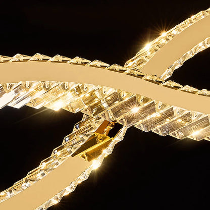 Curve Pendant Light-Luxury Dining Room Creative Crystal Hanging Lighting Fixture