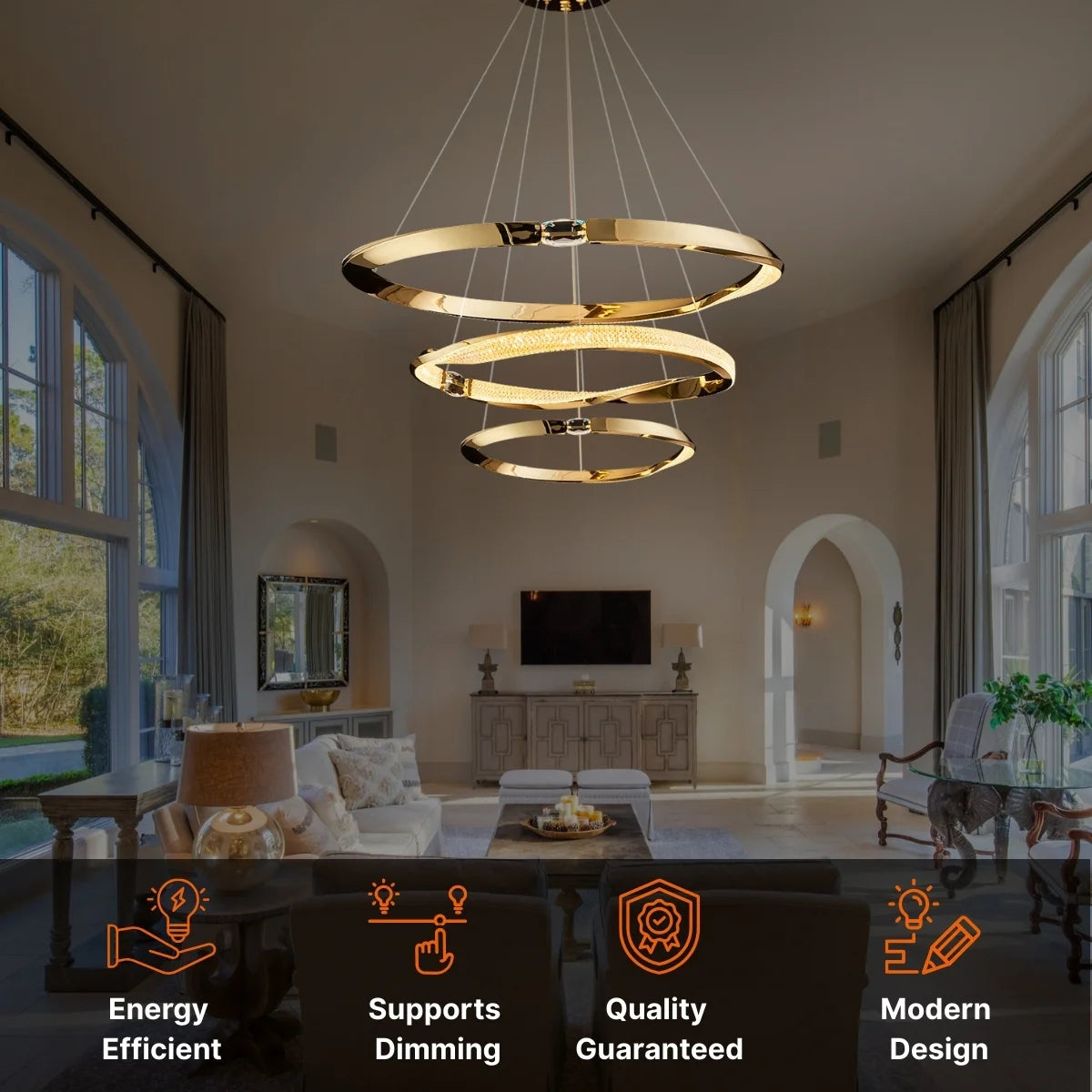 design led chandelier