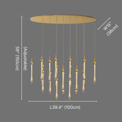 Dew Luxury Gold Crystal Chandelier for Dining Room