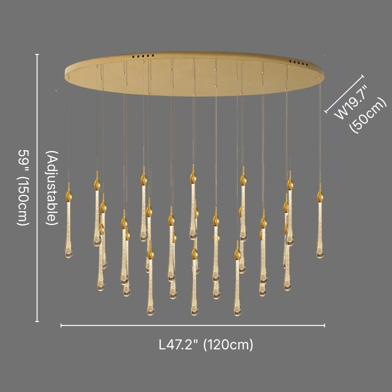 Dew Luxury Gold Crystal Chandelier for Dining Room