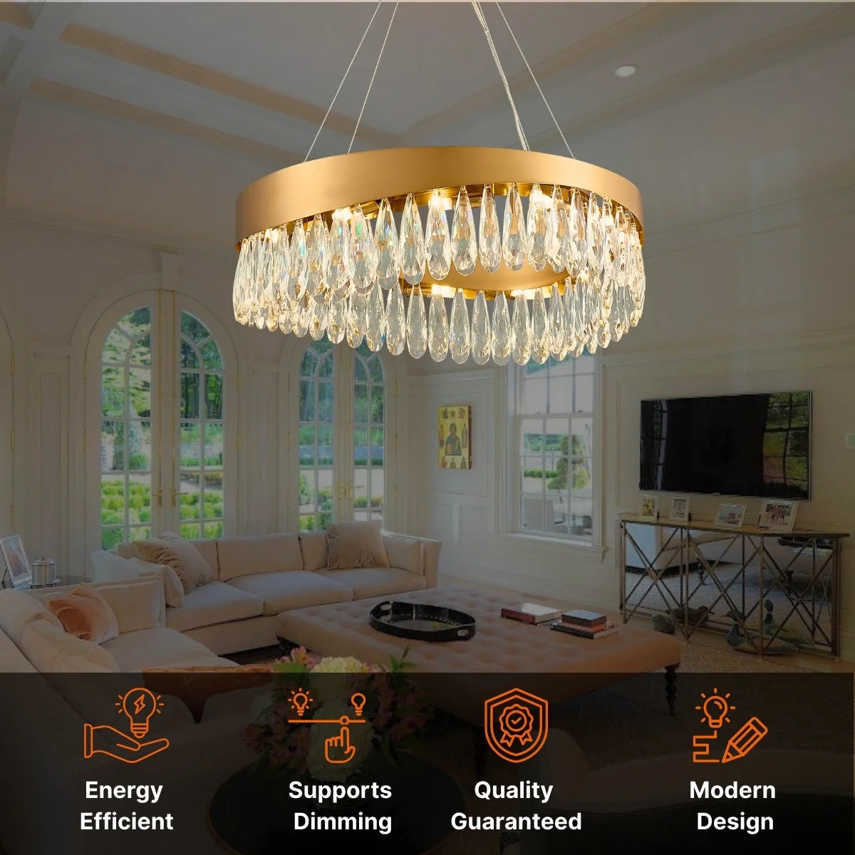 gold crystal chandelier