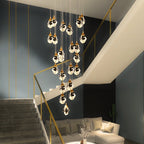 led luxury design stair chandelier