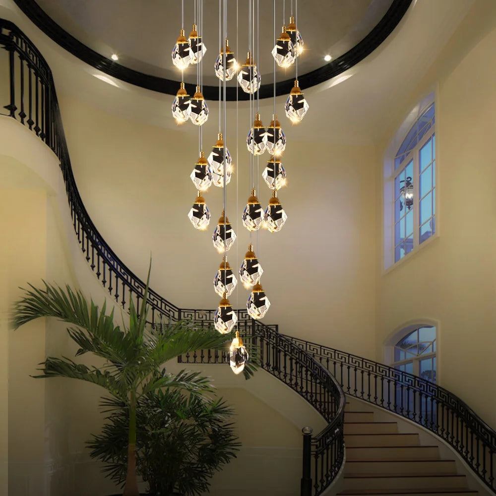 luxury high ceiling crystal chandelier
