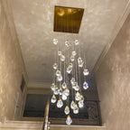 Diamond Chandelier-Large Dimmable LED Crystal Chandelier For Staircase