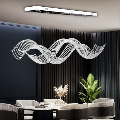 Dreamy Chandelier-Modern Large Wave Design Crystal Chandelier for Dining Room