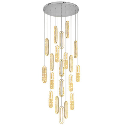 Duplex Chandelier-Large Led Gold Luxury Crystal Staircase Chandelier-Image  5