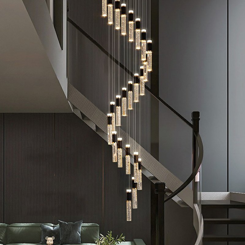 Elara Chandelier-Spiral Dsign Modern Chandelier With High Ceiling Entrance