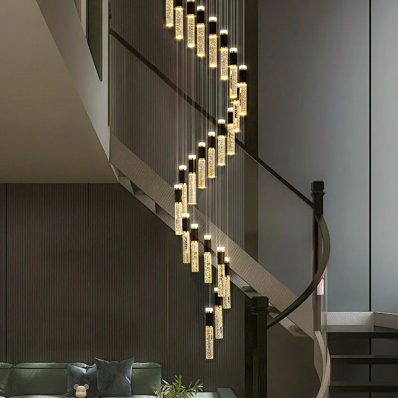 long crystal chandelier